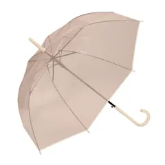 ☆ ブラウン/LBE ☆ グラスファイバー POE アンブレラ 60cm ビニール傘 レディース グラスファイバー 60cm 雨傘 長傘 プラスチック 折れにくい 傘 ワンタッチ傘 ジャンプ傘 ジャンプ　 ワンタッチ 婦人 おしゃれ かわいいのサムネイル