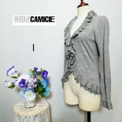 【送料無料】　ナラカミーチェ　極上美品　ウール混　カーディガン　グレー色系　Мサイズ