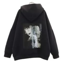 HARE ハレ バックプリント 長袖 パーカー S 黒 プルオーバー メンズ 古着