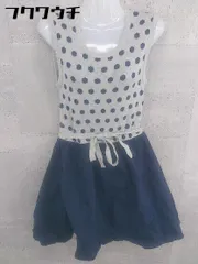 ◇ ◎ To b. by agn?s b.アニエスベー リボン付 ノースリーブ 膝丈 ワンピース サイズＴＵ ネイビー グレー レディース 【中古】 【1002798533424】