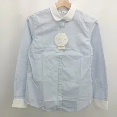 ◇ Θ◎●未使用● earth music&ecology 長袖 シャツ ブラウス サイズS サックス レディース E  【1506230018420】