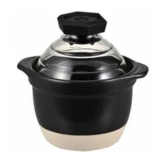 国内正規品 新品・未開封 北海道・沖縄県配送不可 GNR-150-B-W ハリオ HARIO フタがガラスのご飯釜 1～2合用 土鍋 直火用(IH不可) 萬古焼 ホワイト