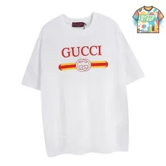【今日WTO】Gucci オレンジストライプベルト アルファベットプリント 丸首 T シャツ-AO55