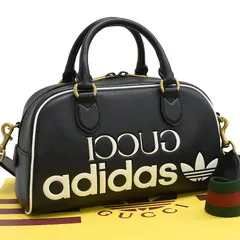 【中古】未使用品/グッチ/アディダス/2way/ミニ/ダッフルバッグ/702397/レザー/ブラック/GUCCI/×/adidas[美品][送料無料]