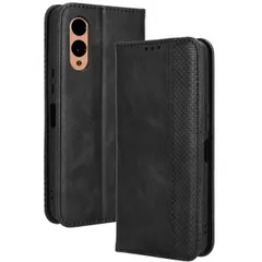 arrows We2 ケース 手帳 F-52E チェック柄 合革 レトロ 手帳 ケース 【Color】ブラックのサムネイル