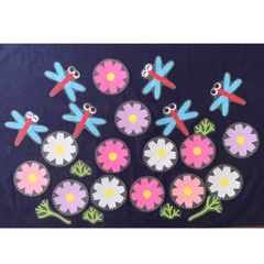 壁面飾り　コスモス　とんぼ