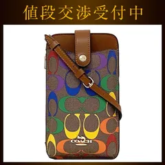 コーチ スマホ ショルダーバッグ ec-22458 ブラウン マルチカラー