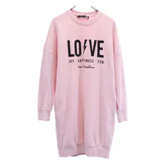 ラブモスキーノ ロゴプリント 長袖 スウェット ワンピース 4 ピンク系 LOVE MOSCHINO トレーナー レディース 【中古】  【230115】 【PD】