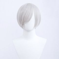 【1～3日以内に発送！】コスプレ耐熱ウィッグ シルバーホワイト ショート ウィッグ ★ゲゲゲの鬼太郎/目玉親父 ★夏目友人帳/夏目貴志 等 ★192色のバリエーション！多様キャラのコスプレに最適です！ 【1303-002】