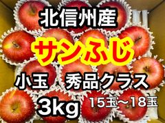 長野県産　りんご　小玉　サンふじ　秀品クラス　15玉　およそ3kgのサムネイル