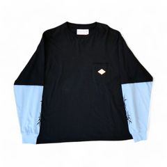 el conductorH コンダクター トライバルプリント レイヤード 長袖Tシャツ ブラック