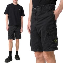 1 STONE ISLAND ストーンアイランド K1S15 L100011 S00WA V0129 ブラック カーゴパンツ ショートパンツ