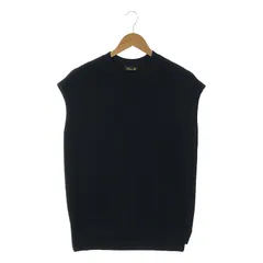 【美品】  Drawer / ドゥロワー | 7G畔編みクルーネックニットベスト | ネイビー | レディース