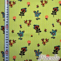 USAコットン　Anna Maria's　お花　ライトグリーン　約53cm×約50cm（カット済）　FB-2489