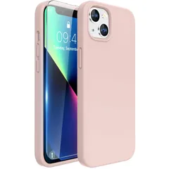 新品 Miracase iphone13 ケース【シリコン触り心地良い】 指紋防止 スマホケース iphone 13滑り止め 汚れ防げ 耐衝撃 薄型 フィット感 いphone13 ケース ピンク