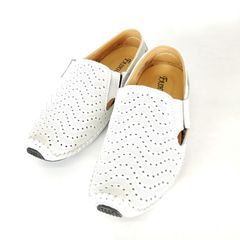 美品 メッシュ ローファー サンダルシューズ 夏 ホワイト 白 約25.5㎝ スリッポン