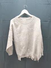 ◇ Chico ニット 刺繍 ドロップショルダー モックネック 長袖 セーター サイズF ブラウン レディース E  【1303160004925】