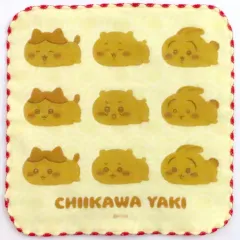 【中古】タオル・手ぬぐい 焼きのみんな ガーゼハンドタオル 「ちいかわ なんか小さくてかわいいやつ ちいかわ焼き」