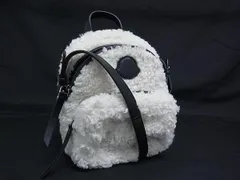 ■美品■ MONCLER モンクレール ボア×レザー ショルダーバッグ 斜め掛け 肩掛け レディース アイボリー系×ブラック系 FS2888のサムネイル