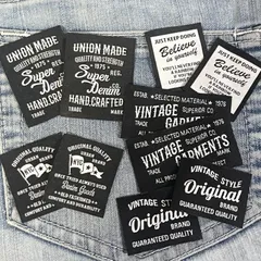 ロゴタグ10枚セット（黒系）　布タグ