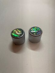 ミリサイズ スプリットシャフト用ノブ 銀 クローム アバロントップ ×2