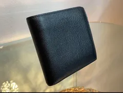 ★Y33 綺麗！Saint Laurent ブラック テクスチャードレザー 財布 コンパクト 二つ折り