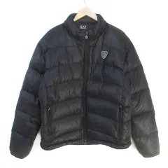 エンポリオアルマーニ EMPORIO ARMANI EA7 ダウンジャケット ミドル丈 スタンドカラー 総裏地 ダブルジップ 大きいサイズ XXXL 黒 ブラック /FF8 ■GY18のサムネイル