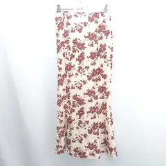◇ ⊂ RESEXXY リゼクシー 花柄 ロング マーメイド スカート サイズF ベージュ ボルドー系 レディース E  【1505290026345】