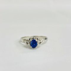 Pt900 リング 指輪 ブルー 約S0.75ct 約P0.05ct 約4.2ｇ - メルカリ