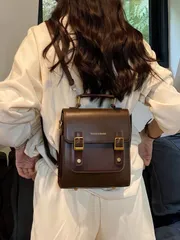 バッグ レディース バックパック 大容量カジュアル ミニレトロフラップバックパック 多用途トートショルダーバッグ、女性のクリスマスプレゼント