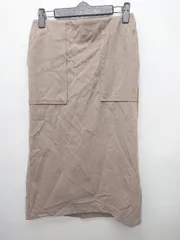 ◇ YECCA VECCA イェッカヴェッカ シンプル 無地 スリット 膝下丈 タイト スカート サイズM モカ系 レディース P  【1403180012235】