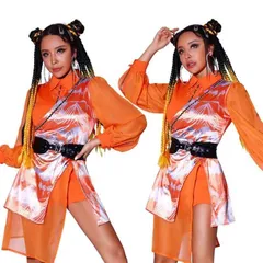 チャイナ風 DS演出服 ダンス衣装 大人 セットアップ レディース チュール 帯 ダンス 衣装 jazz アイドル おしゃれ 社交ダンス ダンスウエア