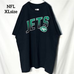 【NFL】ニューヨーク・ジェッツ New York JETS アメフト アメリカンフットボール　NFL TEAM APPAREL プリントロゴ　オーバーサイズ　半袖Tシャツ　クロ　XL  US古着