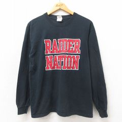 M/古着 長袖 ビンテージ Tシャツ メンズ 00s RAIDER コットン クルーネック 黒 ブラック 25may21 中古