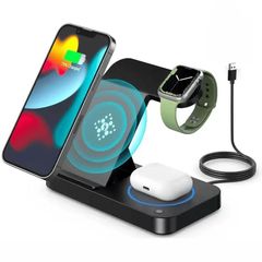15W急速充電ワイヤレス充電器 3in1 インテリジェントワイヤレス充電ステーション Qi認証 Apple Watch 充電スタンド PSE認証済 Qiスマホ機種全対応