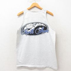 L/古着 ビンテージ タンクトップ メンズ 90s ハイビスカス コットン グレー 霜降り 25jun06 中古