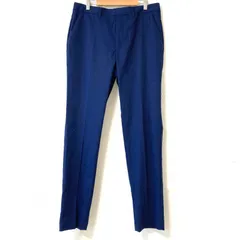 新品タグ付き◎ (^w^)b GU ジーユー 321-298142 ウォッシャブル テーパード トラウザー ノータック スラックス パンツ チェック柄 ビジネス 通勤 フォーマル ボトムス レーヨン ストレッチ ネイビー メンズ 男性 サイズ L