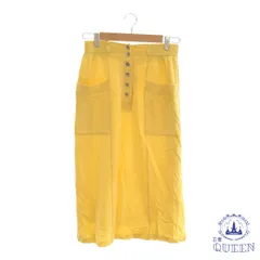 【訳アリ】CORDIER コルディア スカート タイト ポケット付き ボタン付き カジュアル ロング レディース イエロー 11 キュプラ 901-12452 送料無料 古着