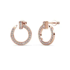 【特価】ピアス レディース スワロフスキークリスタル 18K RGP イヤリング 金属アレルギー対応 K.L.Y くぎ ピアス 人気 誕生日 プレゼント2個セット (ピンクゴールド)