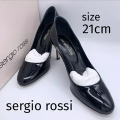 【新品】sergio rossi  セルジオロッシ パンプス 21cm 黒 エナメル ポインテッドトゥ ハイヒール