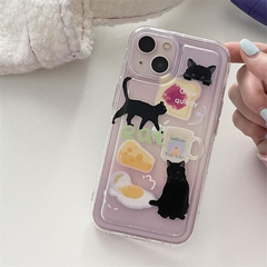 猫との日常 癒し 黒猫 猫 かわいい クリアケース iPhoneケース スマホケース アイフォンケース iPhone11 iPhone12 iphone13 iPhone14最新型