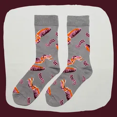 いかグレー クルーソックス #139