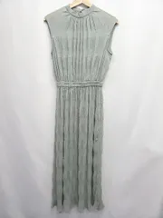 ◇ ◎ ⊂ SENSE OF PLACE by URBAN RESEARCH ギャザー ロング丈 ノースリーブ ワンピース サイズF グリーン レディース E  【1506250005868】