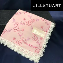 新品未使用・タグ付き　ジルスチュアート　刺繍入りタオルハンカチ　ピンク