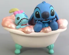 【中古】トレーディングフィギュア スティッチ＆スクランプ 「ディズニーキャラクター スティッチ リラクシングバスタイム」