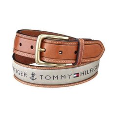 メンズベルト 人気ブランド トミーヒルフィガー TOMMY HILFIGER ブラウン色 本革 ロゴ 刺しゅう カジュアルベルト 38mm USA直輸入モデル 02X032 送料無料
