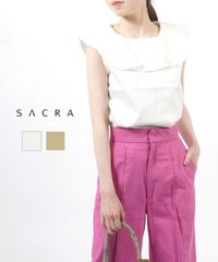 SACRA フリルブラウス 新品未使用品/吊り下げタグ付き/試着歴なし 