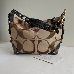 Coach Signature Canvas Leather Carly Hobo Bag Turnlock Shoulder Handbag Purse