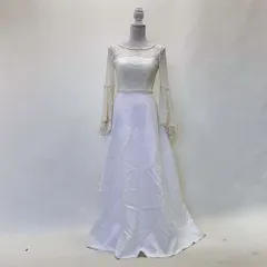 ウェディングドレス　7号T　LovelyWedding　中古　長袖　スレンダー　オフホワイト　W-264