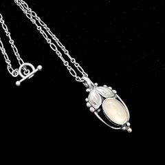 希少★GEORG JENSEN ジョージジェンセン ネックレス 2003 ローズクォーツ ヘリテージ  アンカーチェーン シルバー925